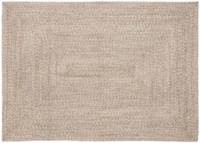 vidaXL Gebied - Tapijt - Natuurlijk - en - Wit - 140 - x - 200 - cm - Jute Natuurlijk en Wit
