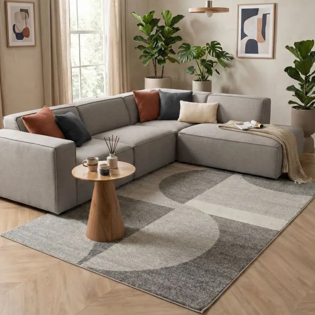 flycarpets Belos Scandinavisch Vloerkleed - Grijs - Laagpolig Tapijt - 120x160 cm