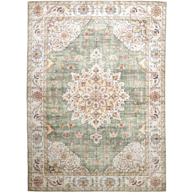 Fraai Vintage buitenkleed - Santo Medaillon Olijfgroen - 230x330cm