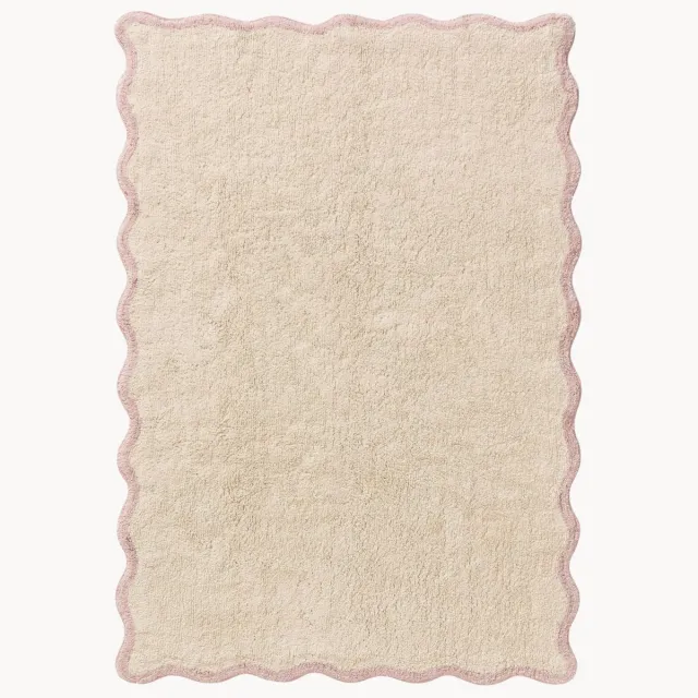 benuta Handgetuft kindervloerkleed Emilia van katoen, wasbaar Beige