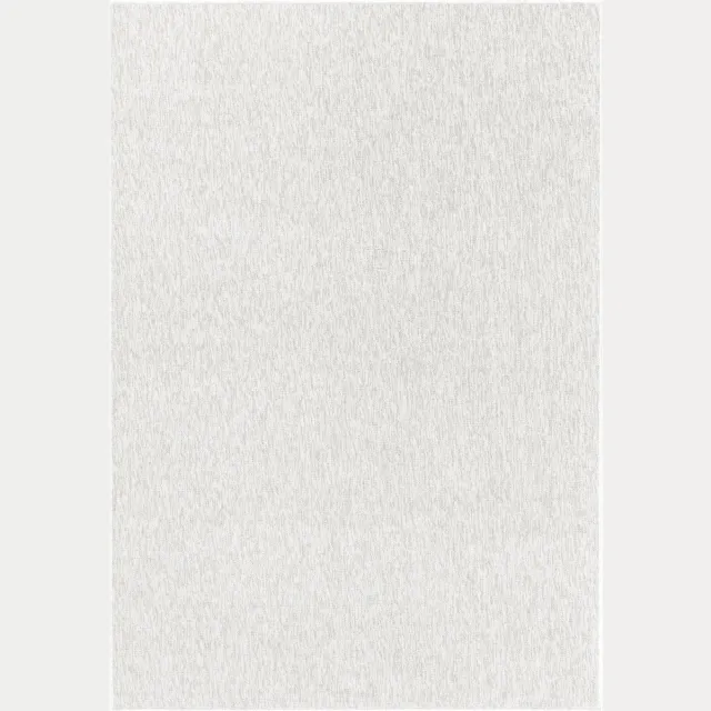 Adana Carpets Laagpolig vloerkleed, effen kleur - crème, woonkamerkleed, vilten achterkant, afmeting: 140 x 200 cm
