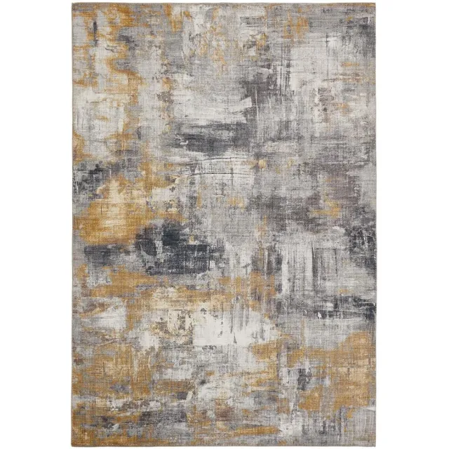 Ibenzoa Stijlvol Vintage Vloerkleed met Tijdloos Design voor Woonkamer in Grijs-Geel, 120 x 170 cm grijs geel