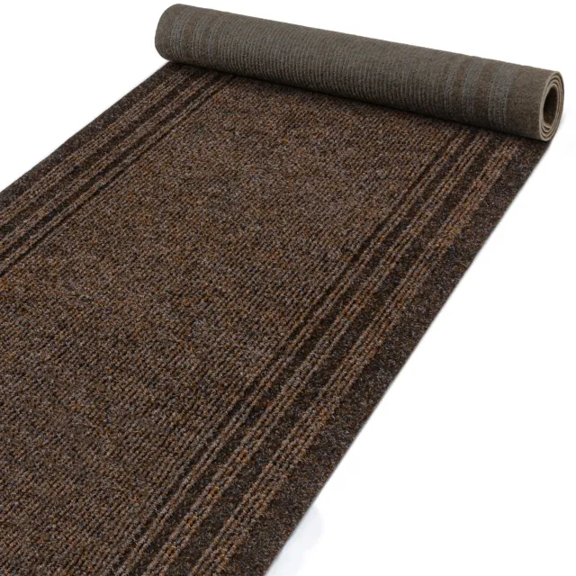 ANRO Loper Passat Bruin 300x67cm – Schoonloopmat Gangloper Vuilvangmat Antislip Op Maat