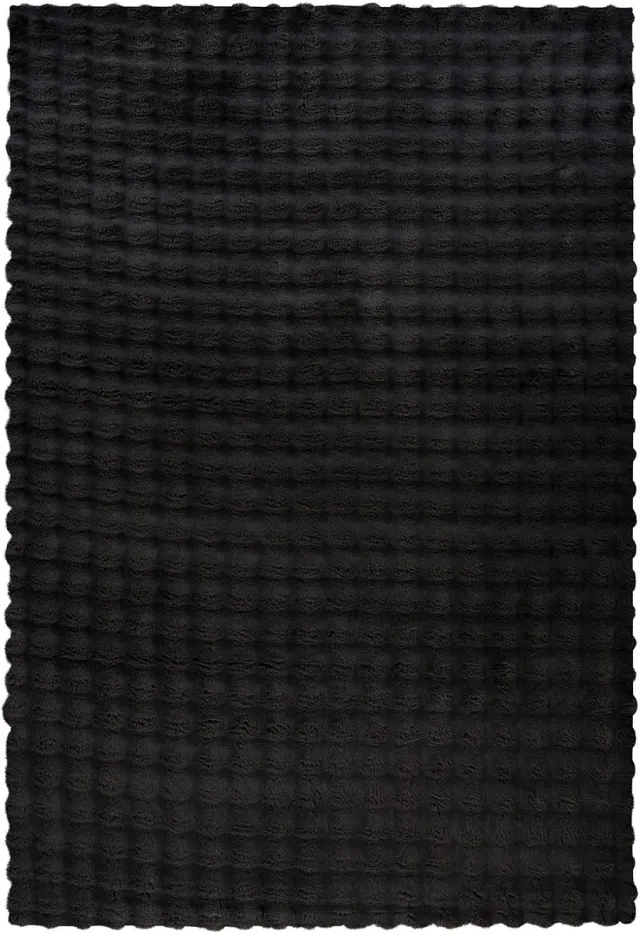 Padiro knus hoogpolig shaggy vloerkleed 160 x 230 cm - donkergrijs - geometrisch Scandinavisch patroon - voor vloerverwarming - van polyester en katoen