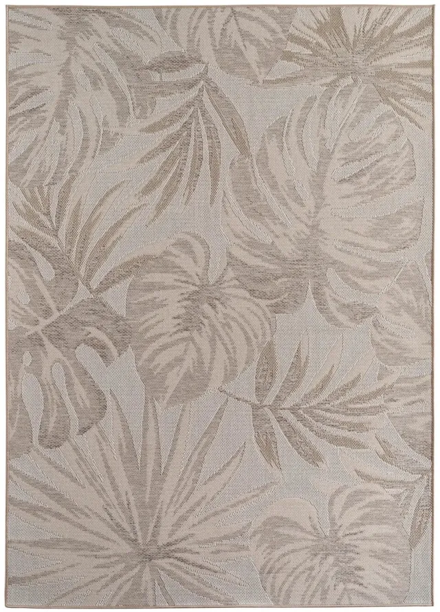 Dutch XXL Buitenkleed | Desert | Palmbladeren | Beige | 280x370 cm | Buitentapijt | Tuintapijt
