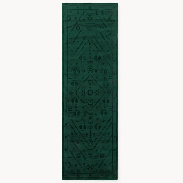 Westwing Collection Handgeweven viscose loper Shaila Groen