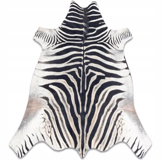 Dywany Łuszczów Zebra Kunstleren Vacht Tapijt - Zwart/Wit - 180x220 cm