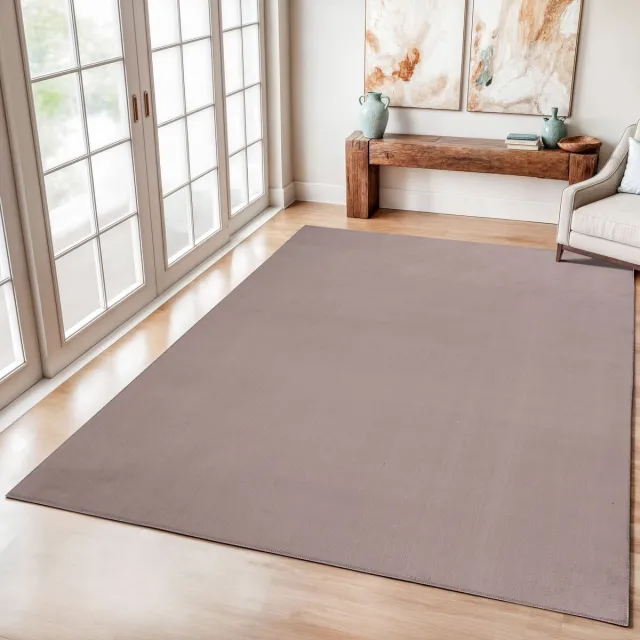 Muratap Relax Samba - Wasbaar Effen Vloerkleed - Uni Tapijt - Taupe- 240x340 CM