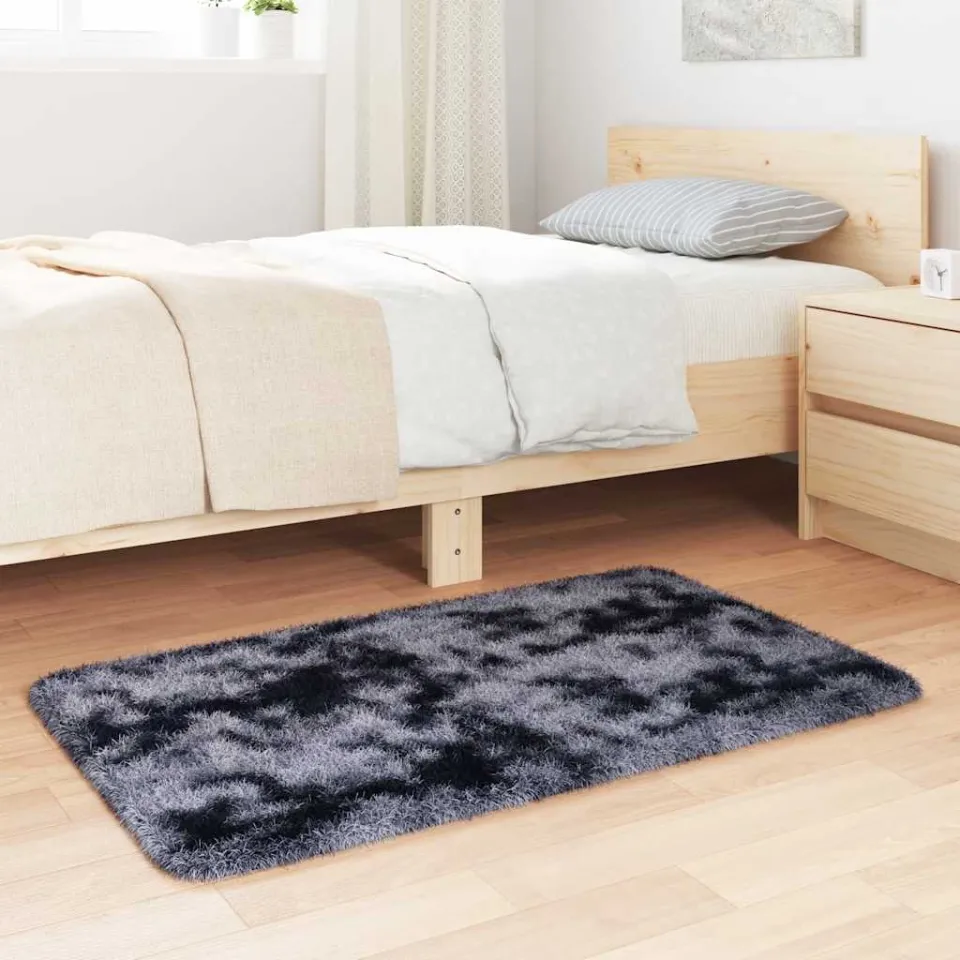 vidaXL Hoogpolig vloerkleed NAVARRA 60x100 cm polyester donkergrijs grijs, foto 3