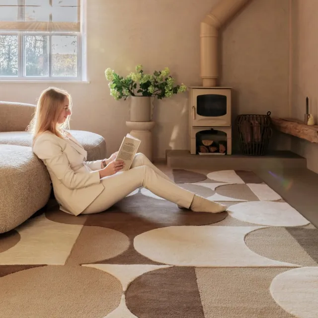 Nordic Weavers Retro vloerkleed - Summit Circles beige