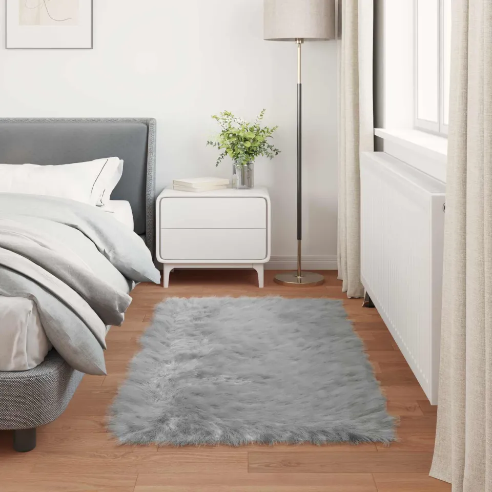 vidaXL Tapijt van imitatie TAFALLA Grijs 60 x 110 cm Polyester, foto 3