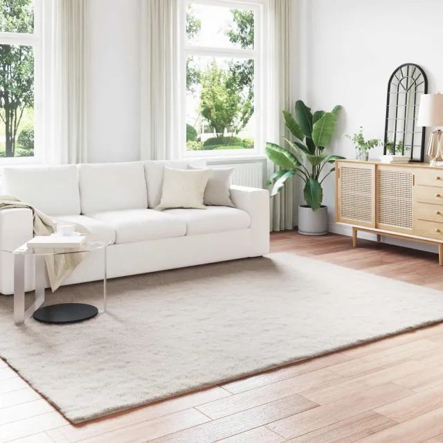 vidaXL Antislip vloerkleed van imitatie konijnenbont OLITE Beige, foto 2