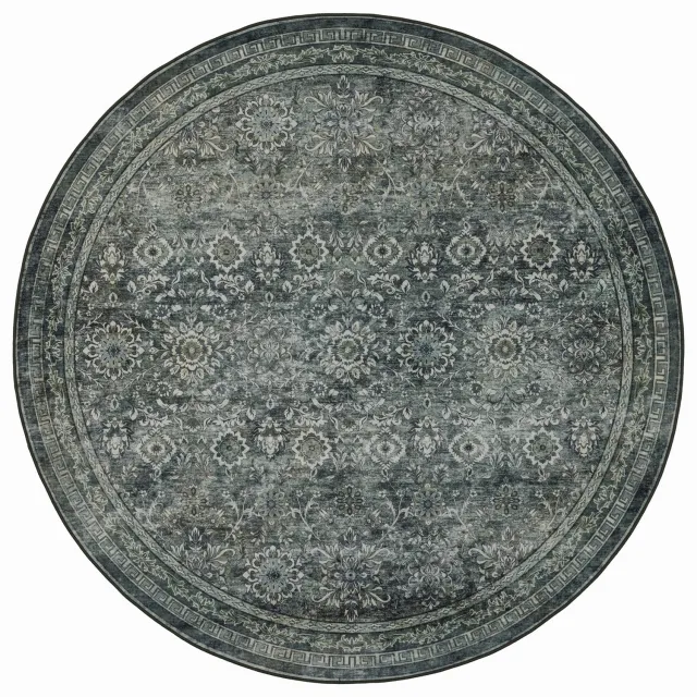Ayyildiz Wasbaar vloerkleed Inka (rond, groen 1148) - ⌀ 160 cm