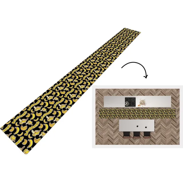 KitchenYeah Keukenloper - Keukenmat - Banaan - Patronen - Fruit - Keuken vloerkleed Multicolor