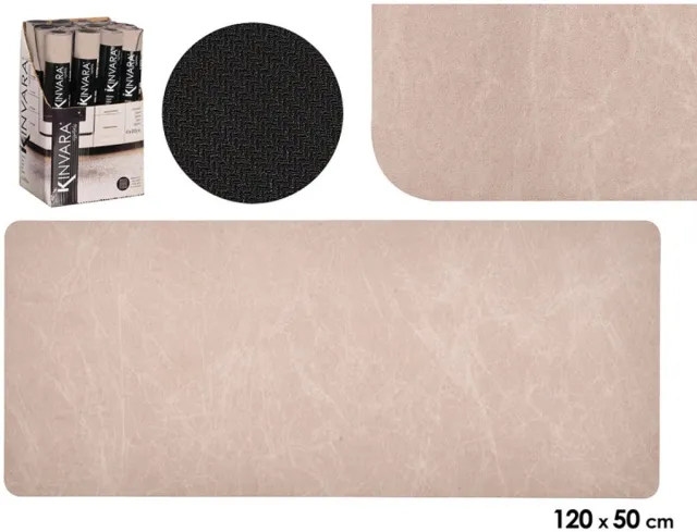 Kinvara Keukenloper 50x120 cm - Keukenmat met Marmerlook - Lange Vloermat voor Keuken en Aanrecht - Decoratief Marmereffect Beige