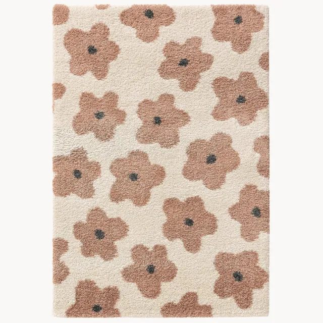 benuta Kindervloerkleed Gobi met bloemmotief Bruin