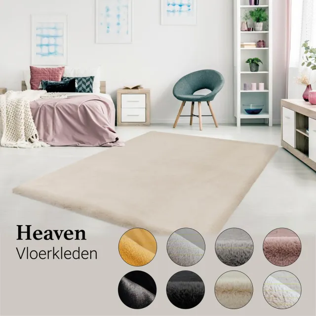 Lalee Heaven - Vloerkleed - Tapijt – Karpet - Hoogpolig - Superzacht -comfy Fluffy - rabbit fur- 160x230 cm ivoor gebroken wit Créme