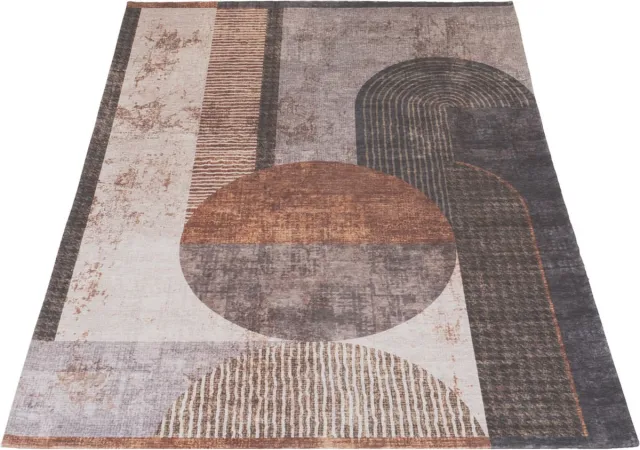Veer Carpets Vloerkleed Ova - Vloerkleed met Grafisch Patroon Bruin