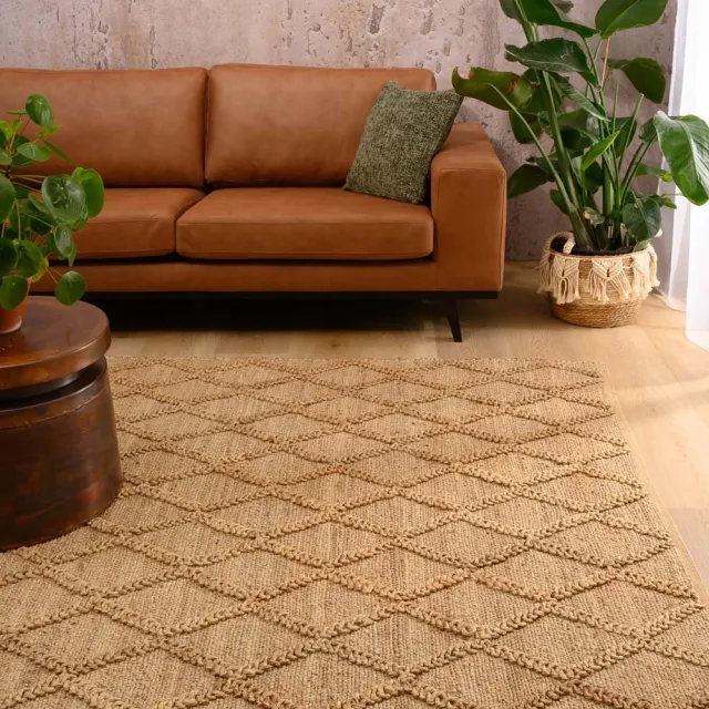 Nordic Weavers Vloerkleed ruiten - Forde naturel