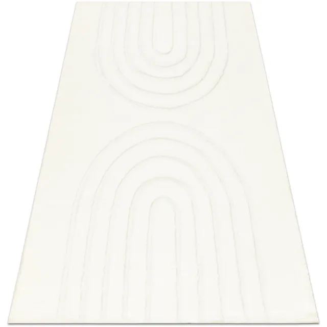 RUGSX Kleden Rugsx CURVY wit 11 Arches wasbaar vloerkleed, structuur