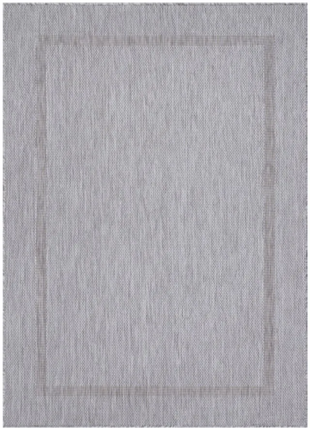 Ayyildiz Relax Vloerkleed – Zilver – Laagpolig Kaderdesign – Voor Binnen & Buiten – 80x150 cm