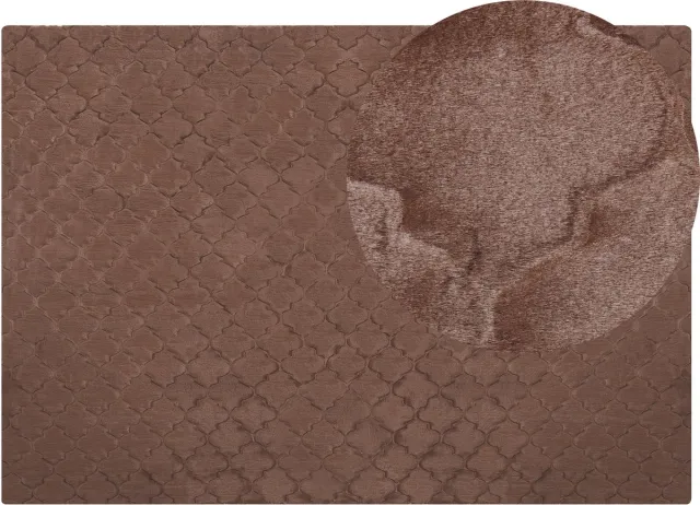 Beliani GHARO - Hoogpolig vloerkleed - Bruin - Polyester