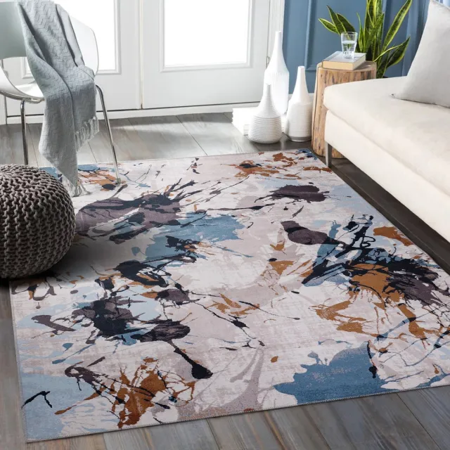Netline Home Vloerkleed | Wasbaar Vloerkleed | Antislip | Wasbaar Tapijt voor Keuken, Slaapkamer, Hal, Woonkamer | Vloerkleed Oosters Design Tapijt | Laagpolig (120X180) blauw