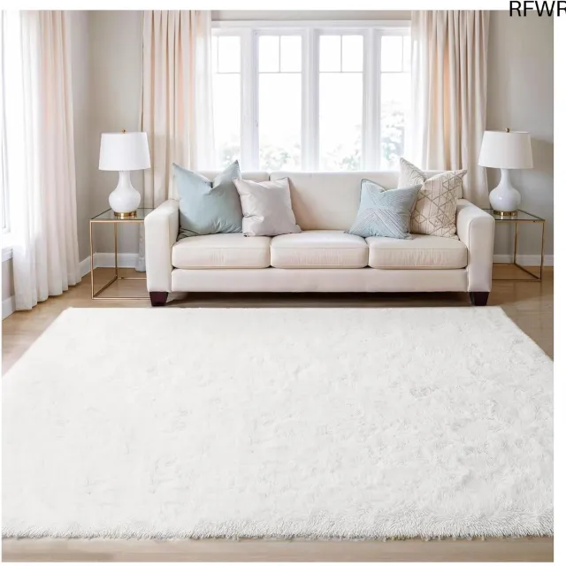 RFWR Fluffy Vloerkleed 160x230cm – Hoogpolig Shaggy Tapijt voor Woonkamer en Slaapkamer, Zacht en Duurzaam, Antislip, Ondersteunt Gezinnen en Huisdieren Zachte Roze