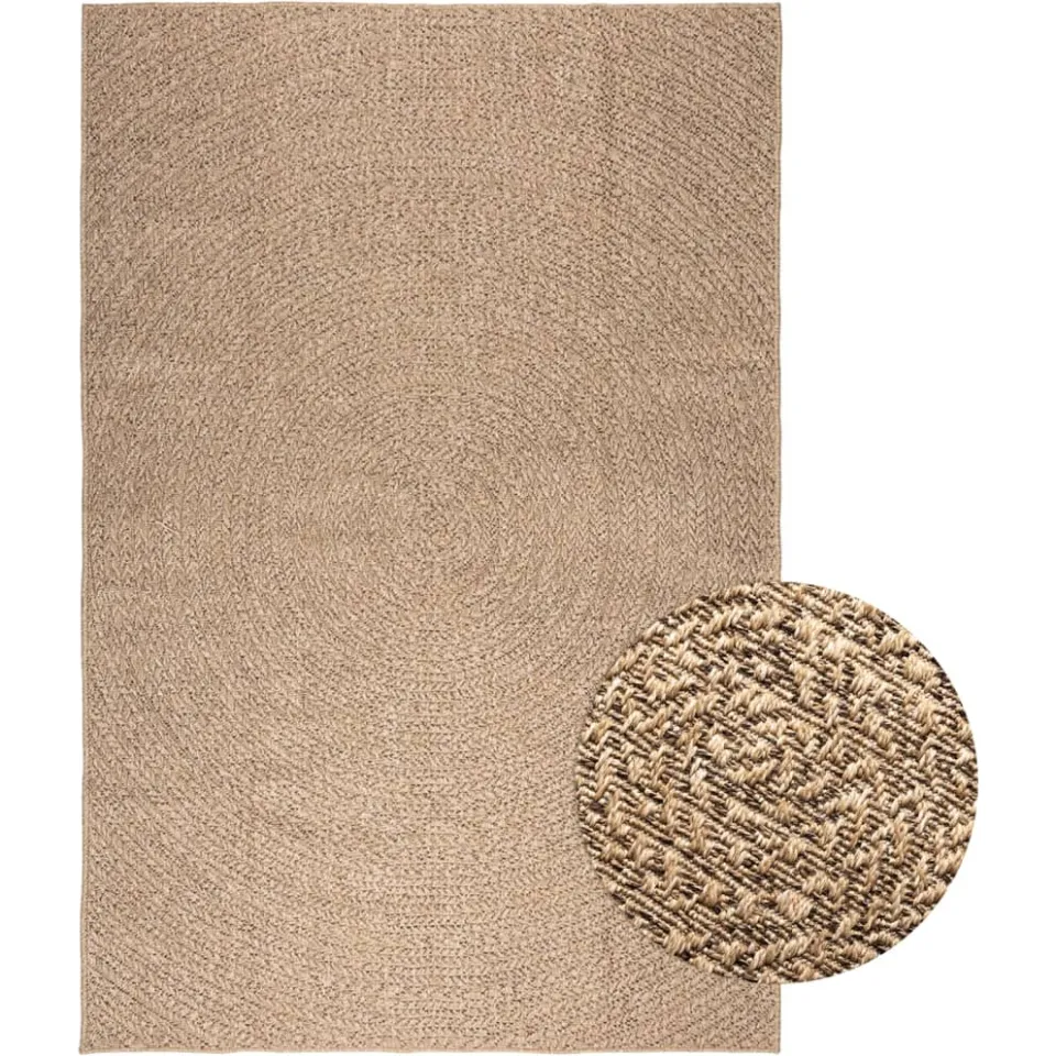 vidaXL Vloerkleed ZIZUR binnen en buiten 200x290 cm jute look bruin, foto 3