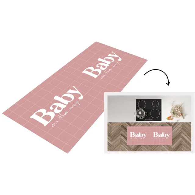 KitchenYeah Keukenloper - Loper keuken - Spreuken - Baby on the way - Quotes - Baby - 120x50 cm - Keukenloper vinyl Multicolor