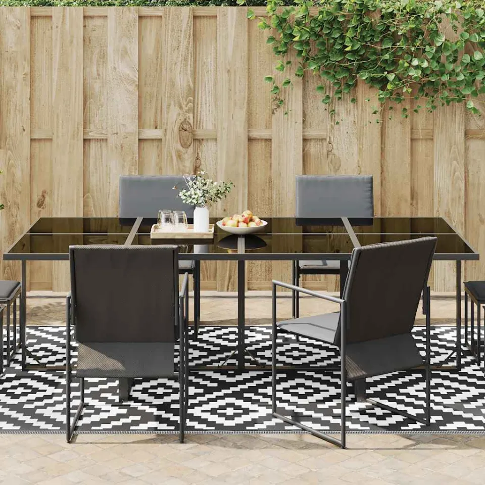vidaXL Buitenkleed ARAKIL 190x290 cm PP wit en zwart, foto 2