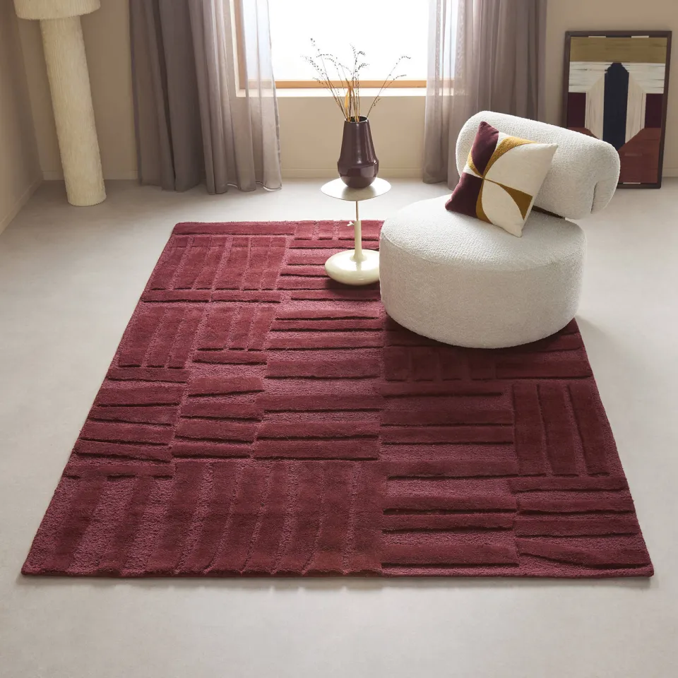 Studio LIVIT Velabu wol vloerkleed burgundy, foto 2