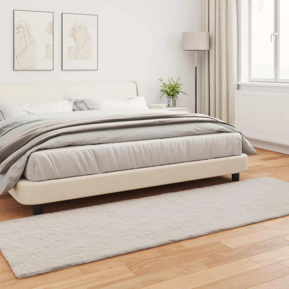 vidaXL Antislip vloerkleed van imitatie konijnenbont OLITE Beige, foto 3