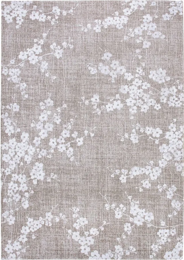 Louis de Poortere Wasbaar Binnen & Buiten Vloerkleed - 240 x 240 cm - Louis De Poortere Sakura Morning Mist - Laagpolig Tapijt - Gerecycled PET - Made in Belgium - Circulair Blauw