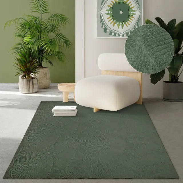 the carpet Rio – tapijt met reliëf design, organisch patroon en antislip rug, forest green 160 x 220 cm bosgreen met organisch patroon