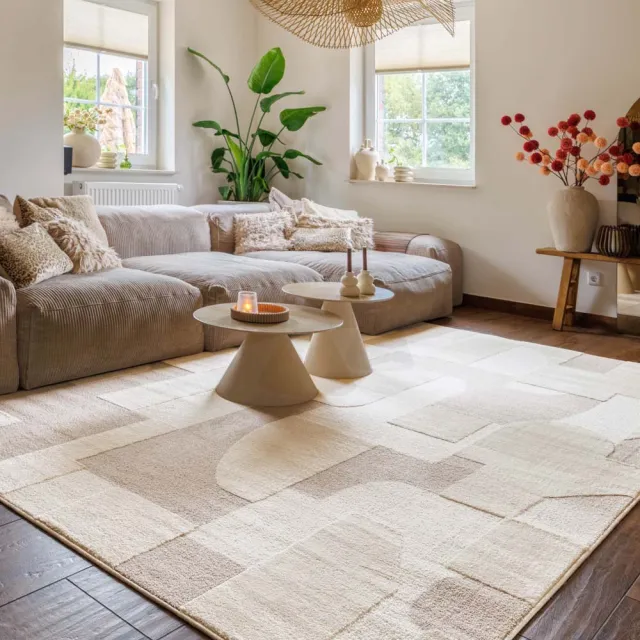 Nordic Weavers Japandi vloerkleed - Ridge Elv crème/beige 120x170
