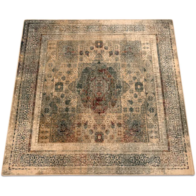 RUGSX Kleden Rugsx Tapijt OMEGA MAMLUK Vierkant Rozet vintage crème 170x170 cm Beige