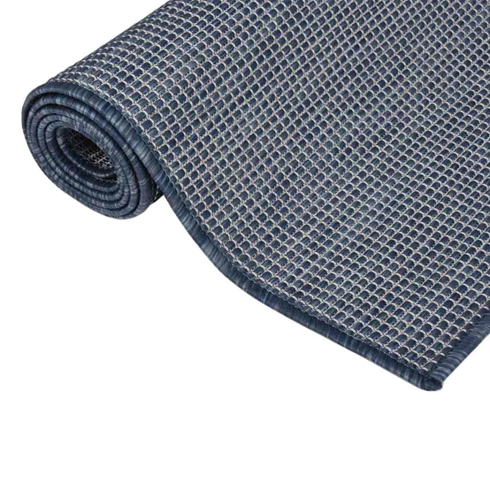 vidaXL Buitenkleed platgeweven 80x250 cm blauw, foto 3