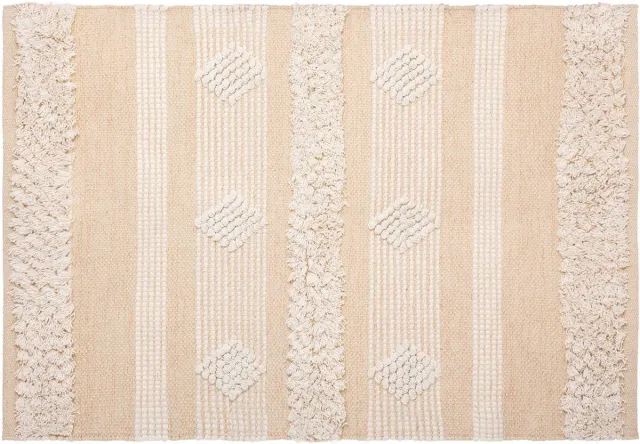 Atmosphera Tapijt beige Cot Sand, katoen, boho, 60 x 90 cm