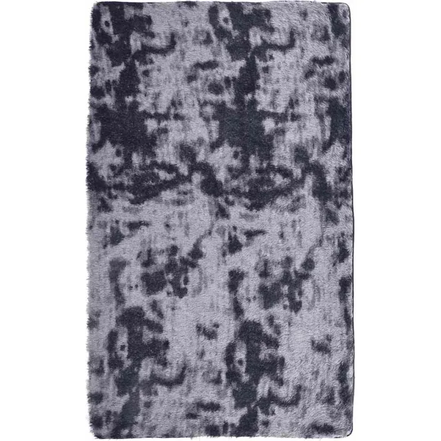 vidaXL Hoogpolig - vloerkleed - NAVARRA - cm - polyester - donkergrijs
