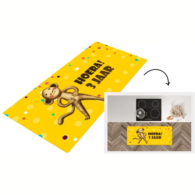 KitchenYeah Keukenloper - Loper keuken - Verjaardag - Kind Jaar - Keukenloper vinyl Multicolor