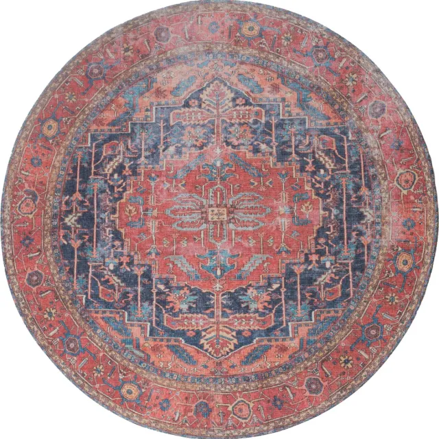 Veer Carpets Vloerkleed Heris Red 01 - Laagpolig Vloerkleed – Vintage / Klassiek Design, foto 2