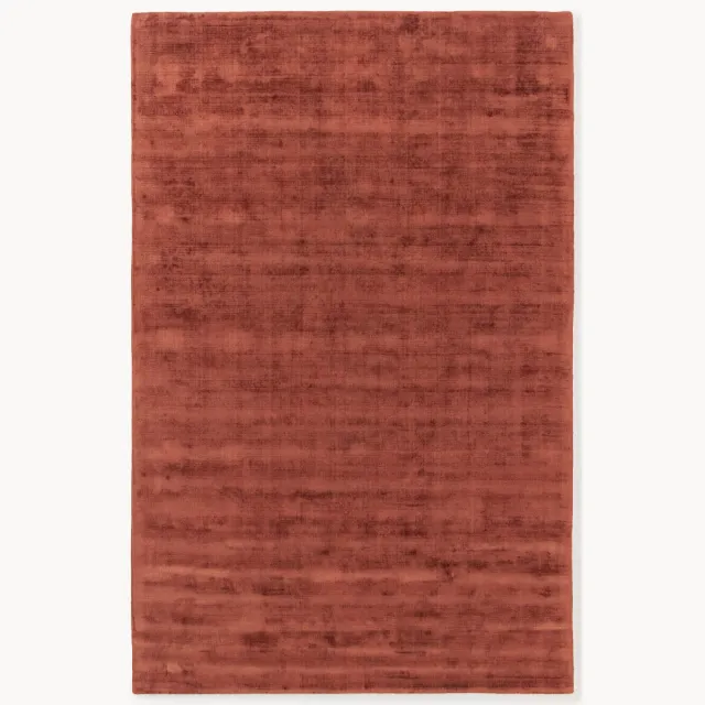 Westwing Collection Handgeweven viscose vloerkleed Jane Terracotta