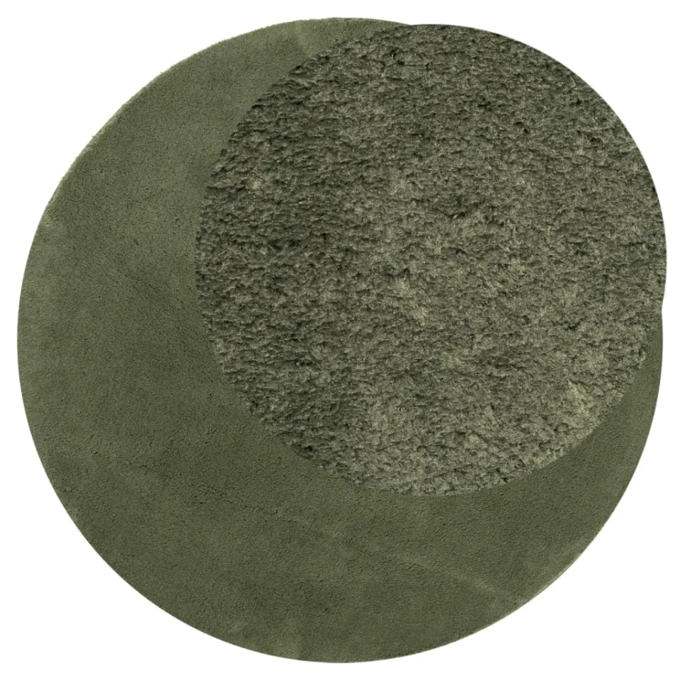 vidaXL Rug HUARTE Green Ø 100 cm 100% Polyester Plat Groen
