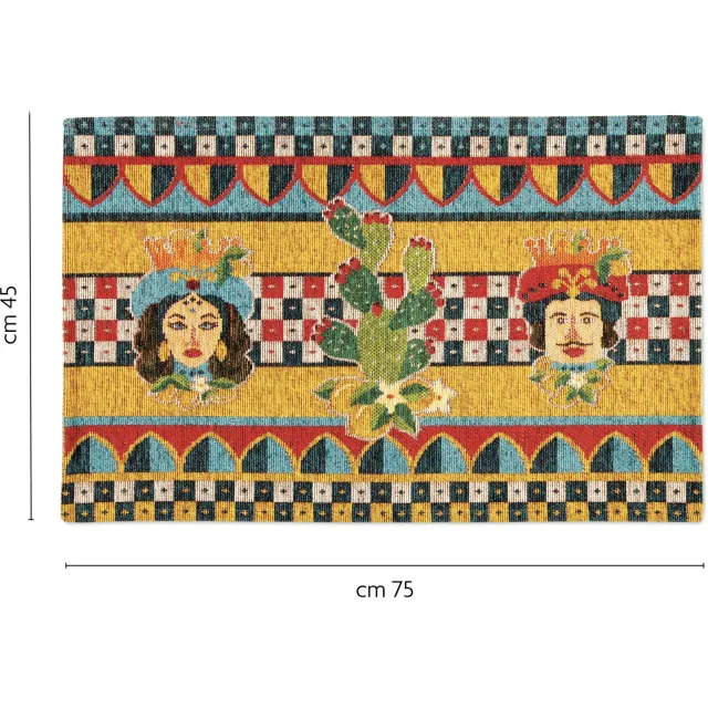 Excelsa Antislip Loper Excelsa Sicilian Rhapsody Jacquard Veelkleurig 45x75 cm