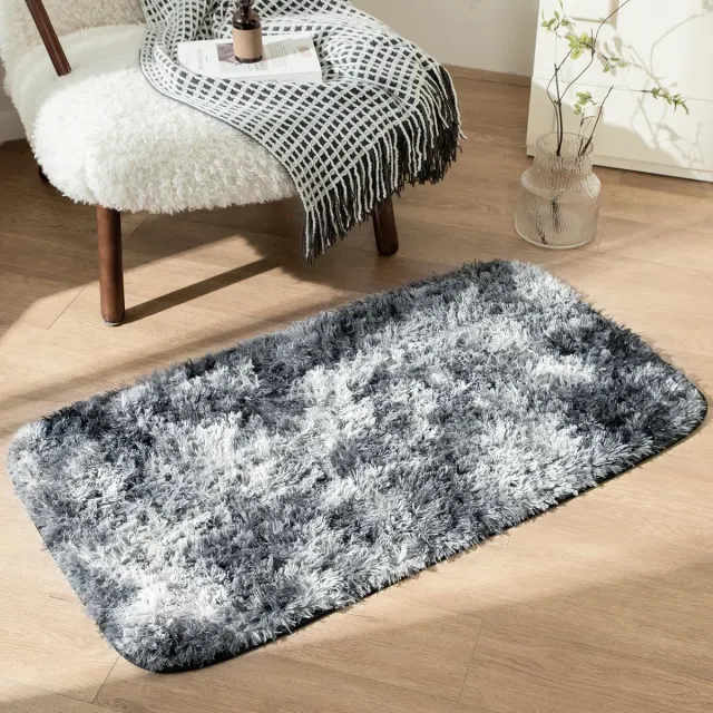Ibenzoa Zacht Hoogpolig Tapijt voor Woonkamer en Kinderkamer - Donkergrijs, 60x110cm, Wasbaar en Antislip