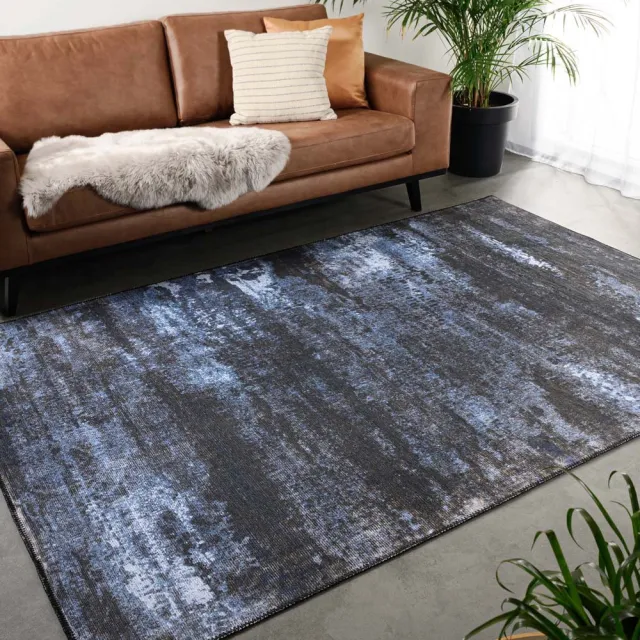 Heritaged Vintage vloerkleed - Fade Celestial blauw/zwart 190x290 antraciet