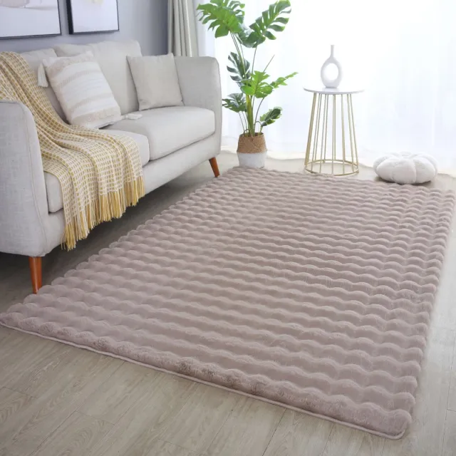 flycarpets Felicia Hoogpolig Fluffy 3D Design Vloerkleed - Beige, foto 2