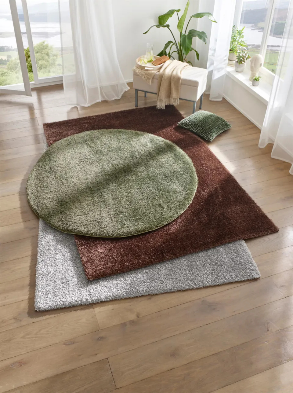hoogpolig vloerkleed bruin, foto 3