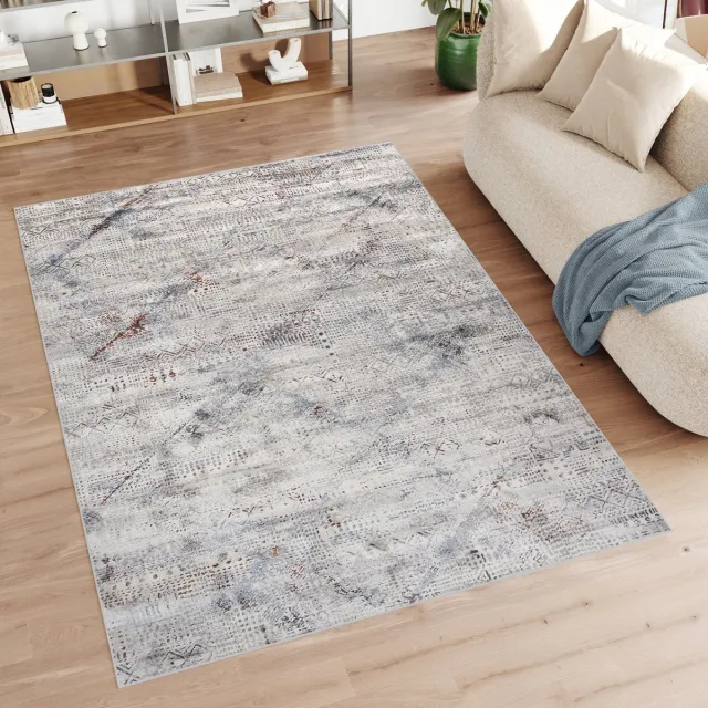Tapiso Feyruz Vloerkleed Beige Grijs Modern Slaapkamer Woonkamer Tapijt Maat- 80x150 Beige Grijs1
